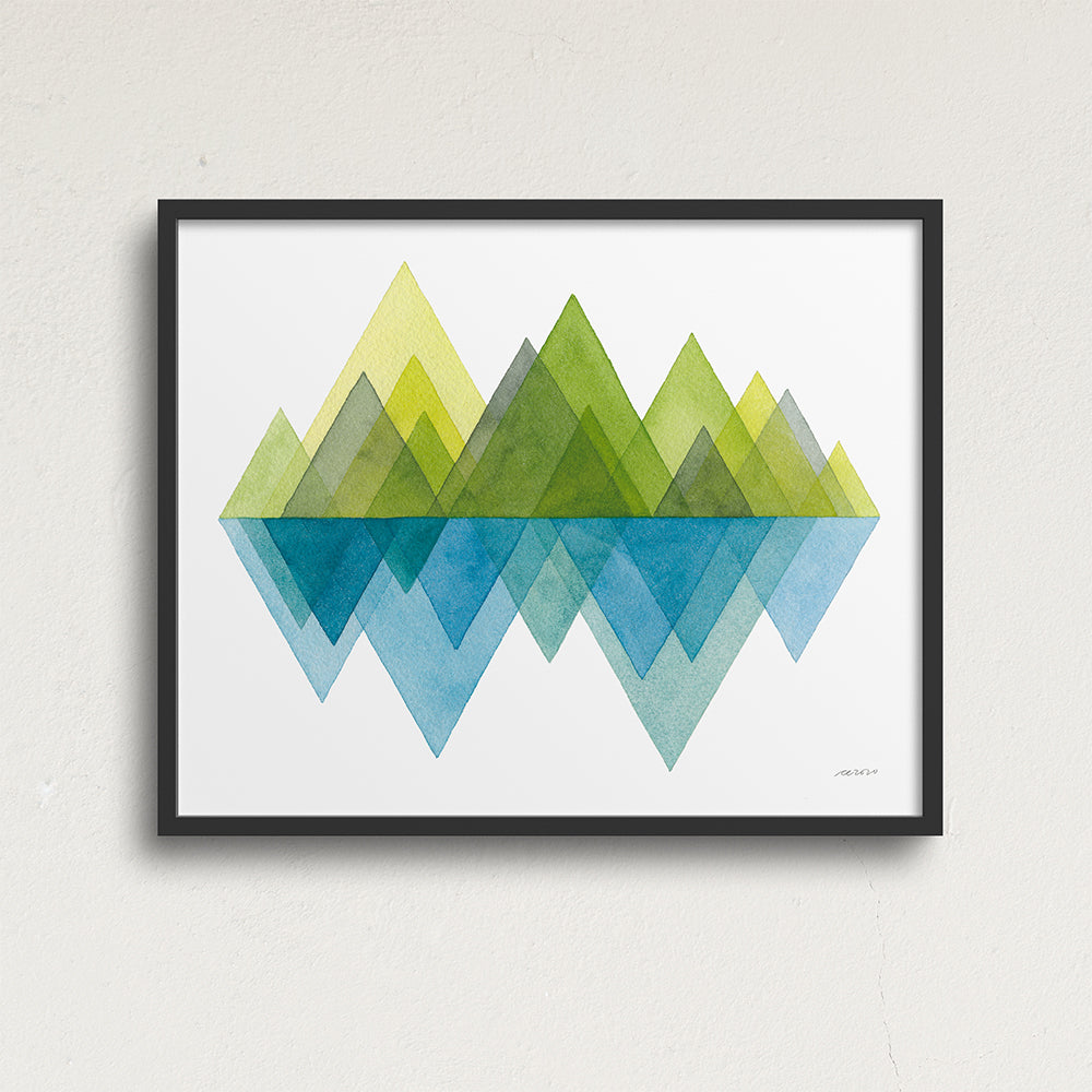 "Spring Mountains" Modern Watercolor Art Print