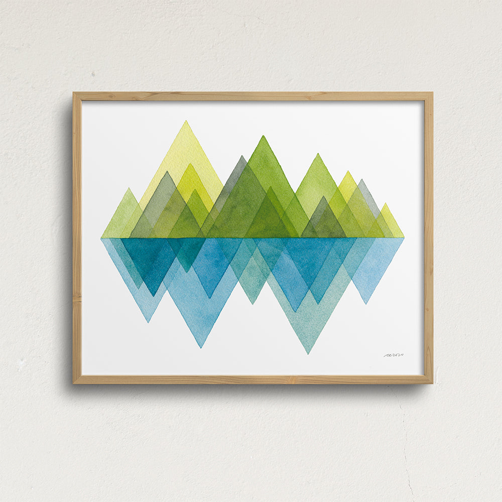 "Spring Mountains" Modern Watercolor Art Print