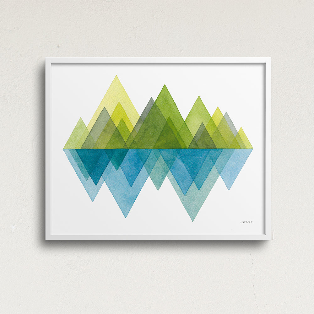 "Spring Mountains" Modern Watercolor Art Print