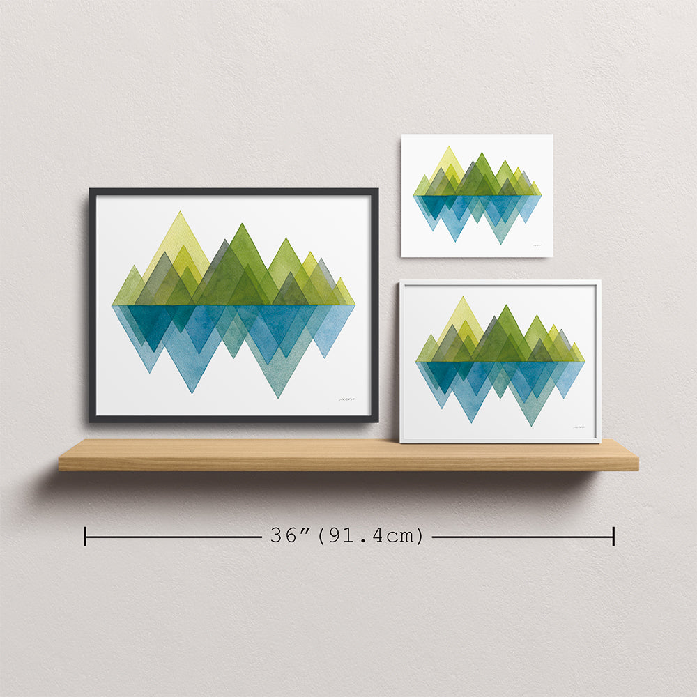 "Spring Mountains" Modern Watercolor Art Print
