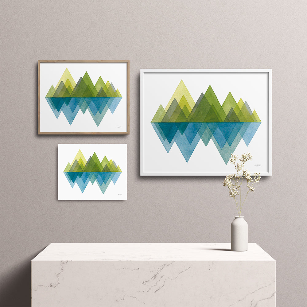 "Spring Mountains" Modern Watercolor Art Print