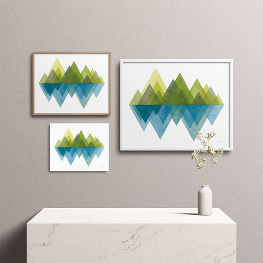 "Spring Mountains" Modern Watercolor Art Print