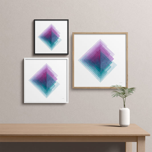 "Diamond Glow" Modern Watercolor Art Print