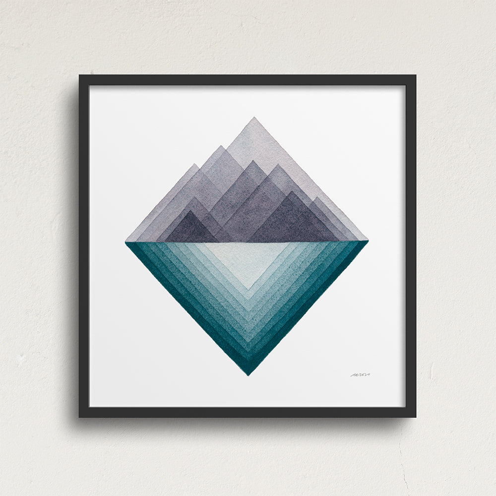 "Quiet Reflections" Modern Watercolor Art Print