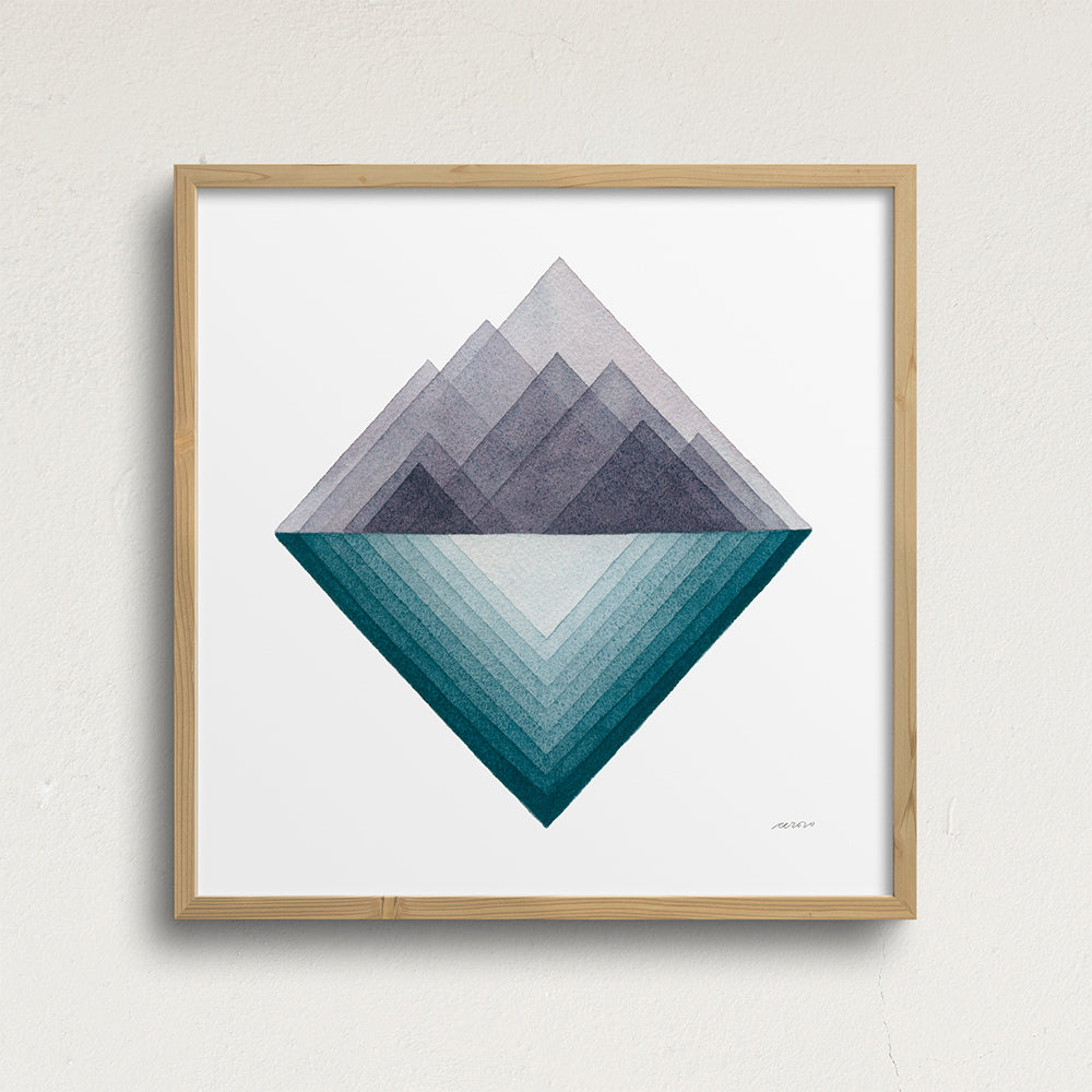 "Quiet Reflections" Modern Watercolor Art Print
