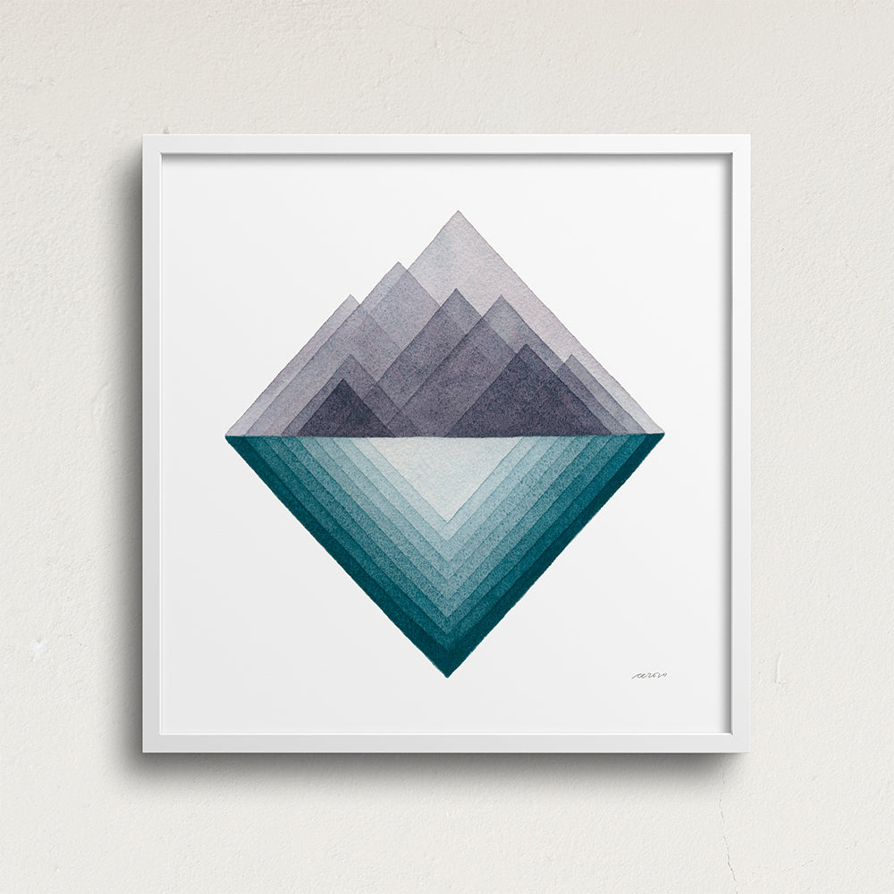 "Quiet Reflections" Modern Watercolor Art Print