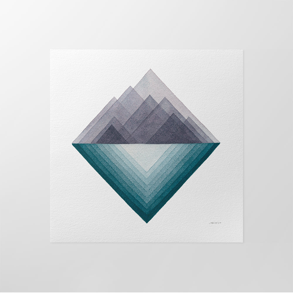 "Quiet Reflections" Modern Watercolor Art Print