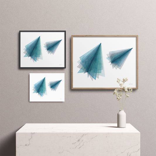 "Paper Planes" Modern Watercolor Art Print