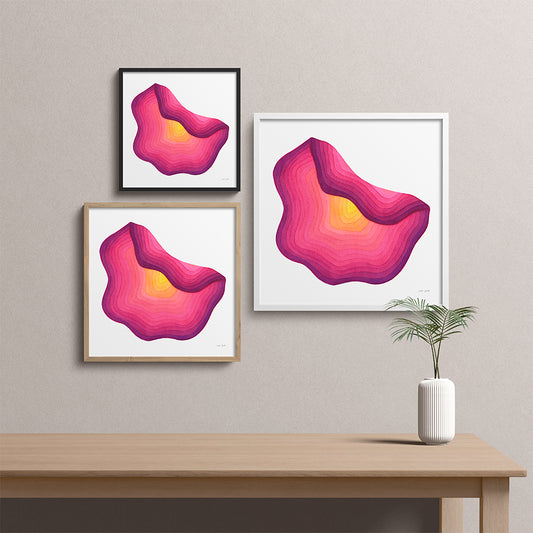 "Glass Waves" Modern Watercolor Art Print