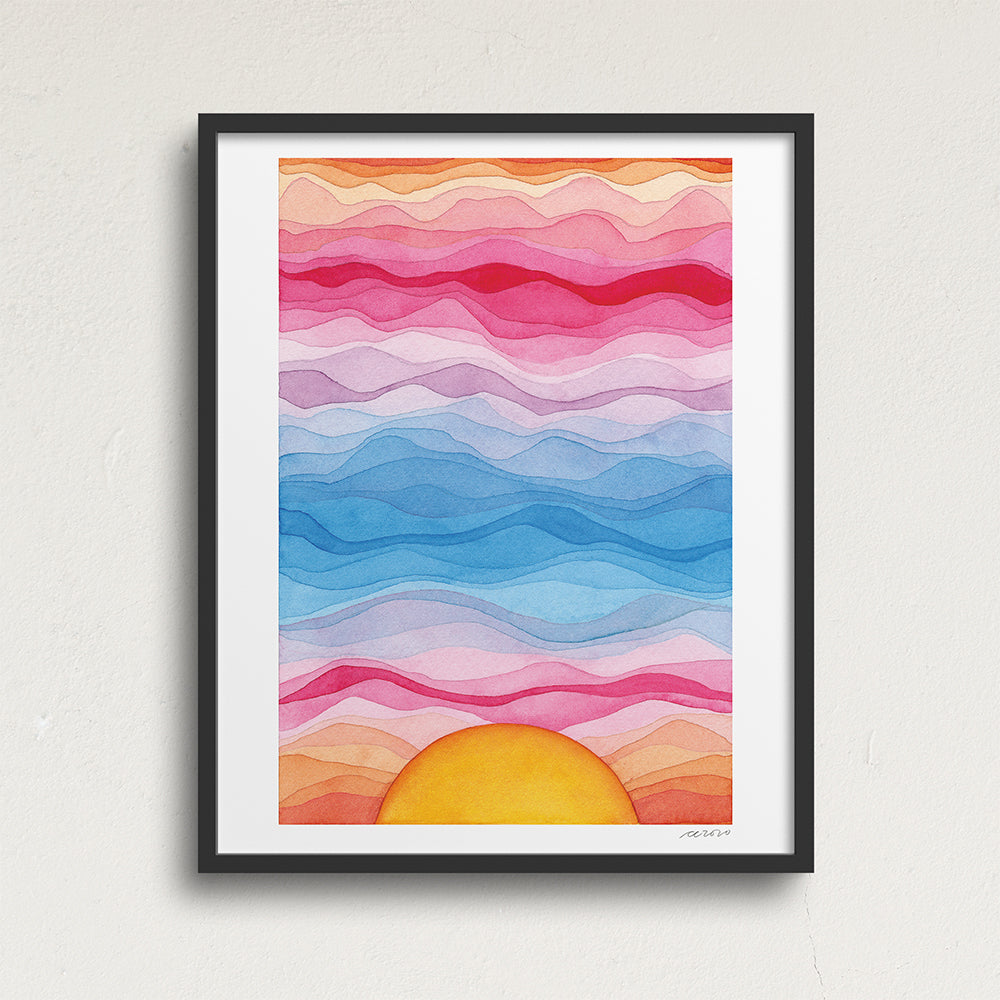 "Sunset Magic" Modern Watercolor Art Print