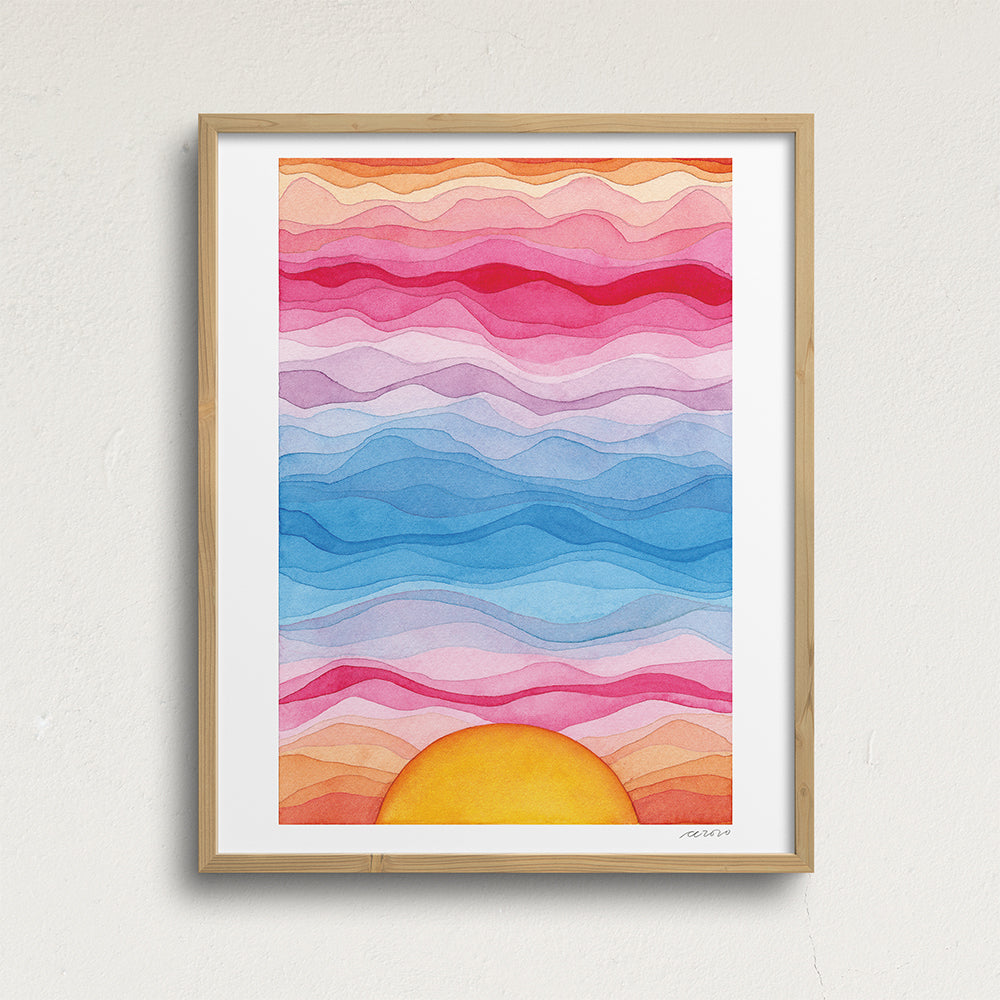 "Sunset Magic" Modern Watercolor Art Print