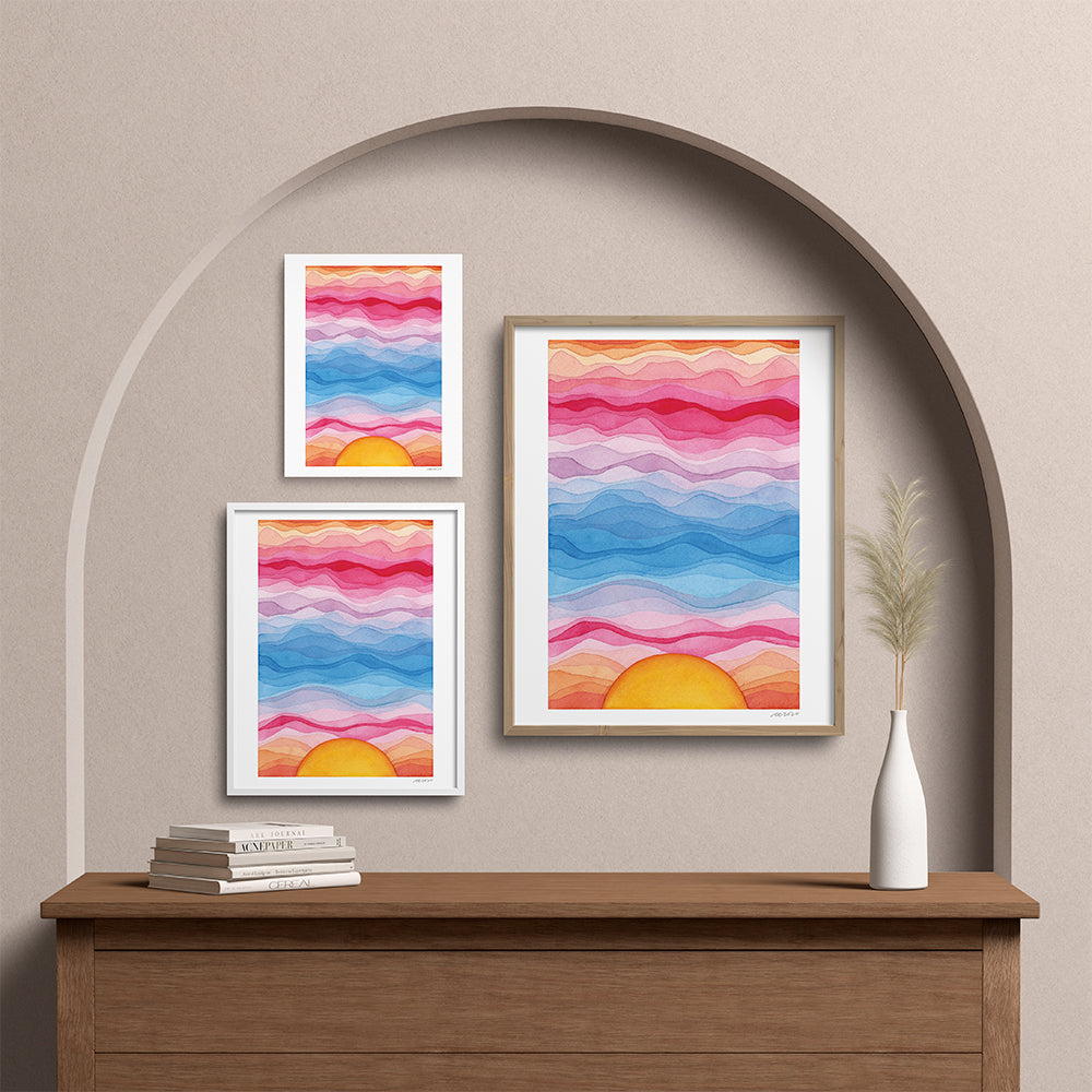 "Sunset Magic" Modern Watercolor Art Print