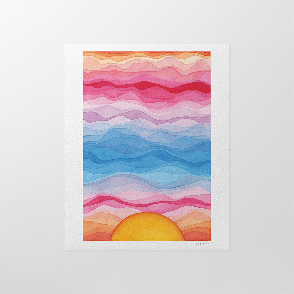 "Sunset Magic" Modern Watercolor Art Print