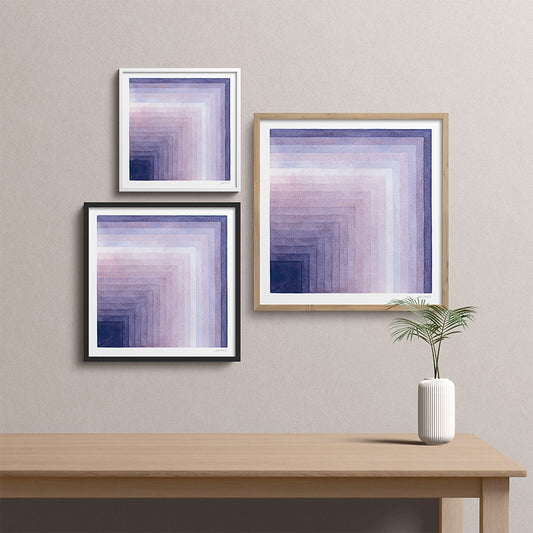 "Purple Field 1" Modern Watercolor Art Print