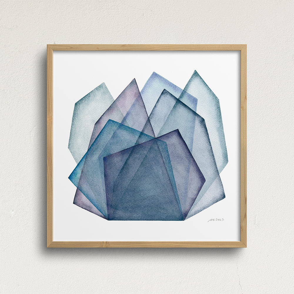 "Ocean Shards 3" Modern Watercolor Art Print