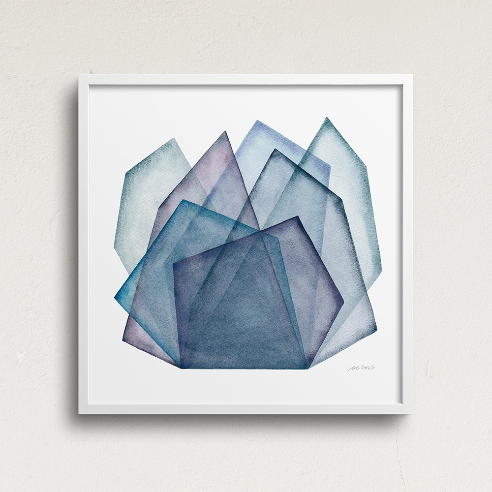 "Ocean Shards 3" Modern Watercolor Art Print