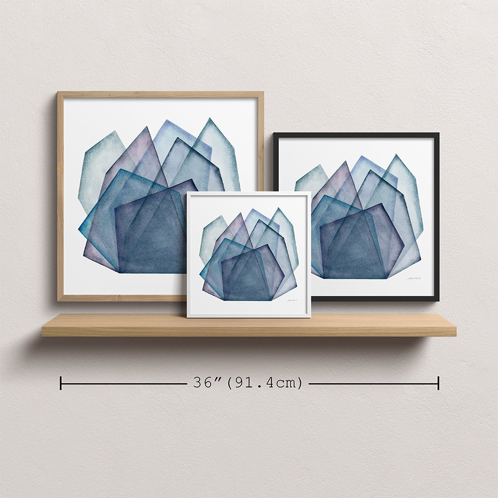 "Ocean Shards 3" Modern Watercolor Art Print