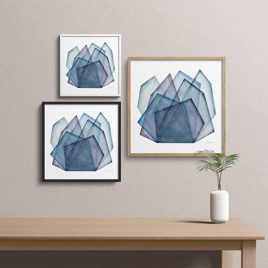 "Ocean Shards 3" Modern Watercolor Art Print