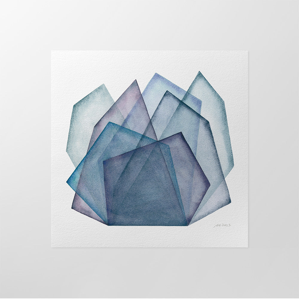 "Ocean Shards 3" Modern Watercolor Art Print