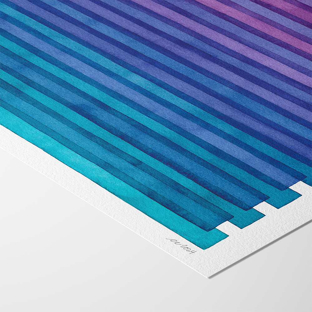 "Between The Lines" Modern Watercolor Art Print