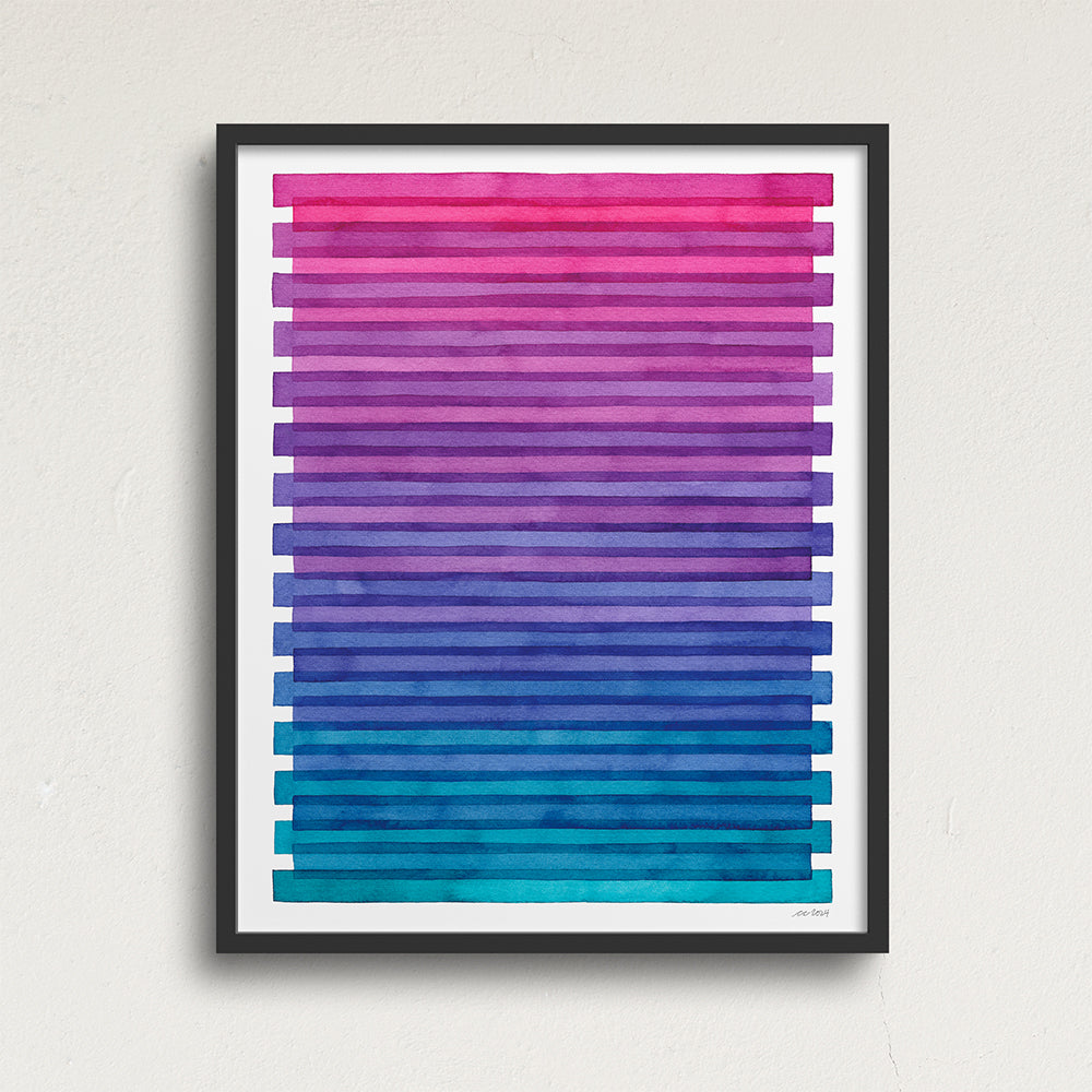 "Between The Lines" Modern Watercolor Art Print