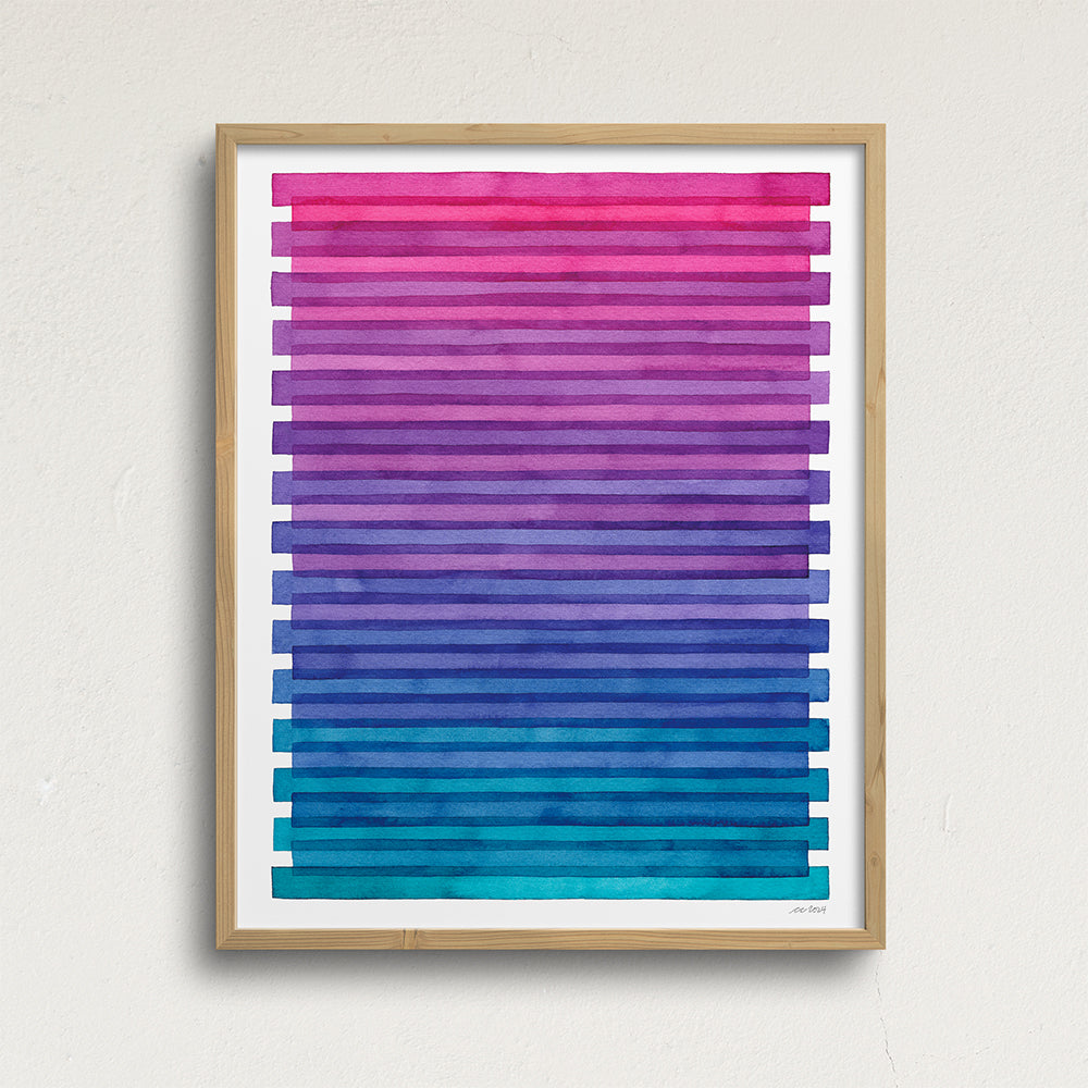 "Between The Lines" Modern Watercolor Art Print