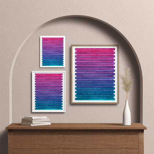 "Between The Lines" Modern Watercolor Art Print