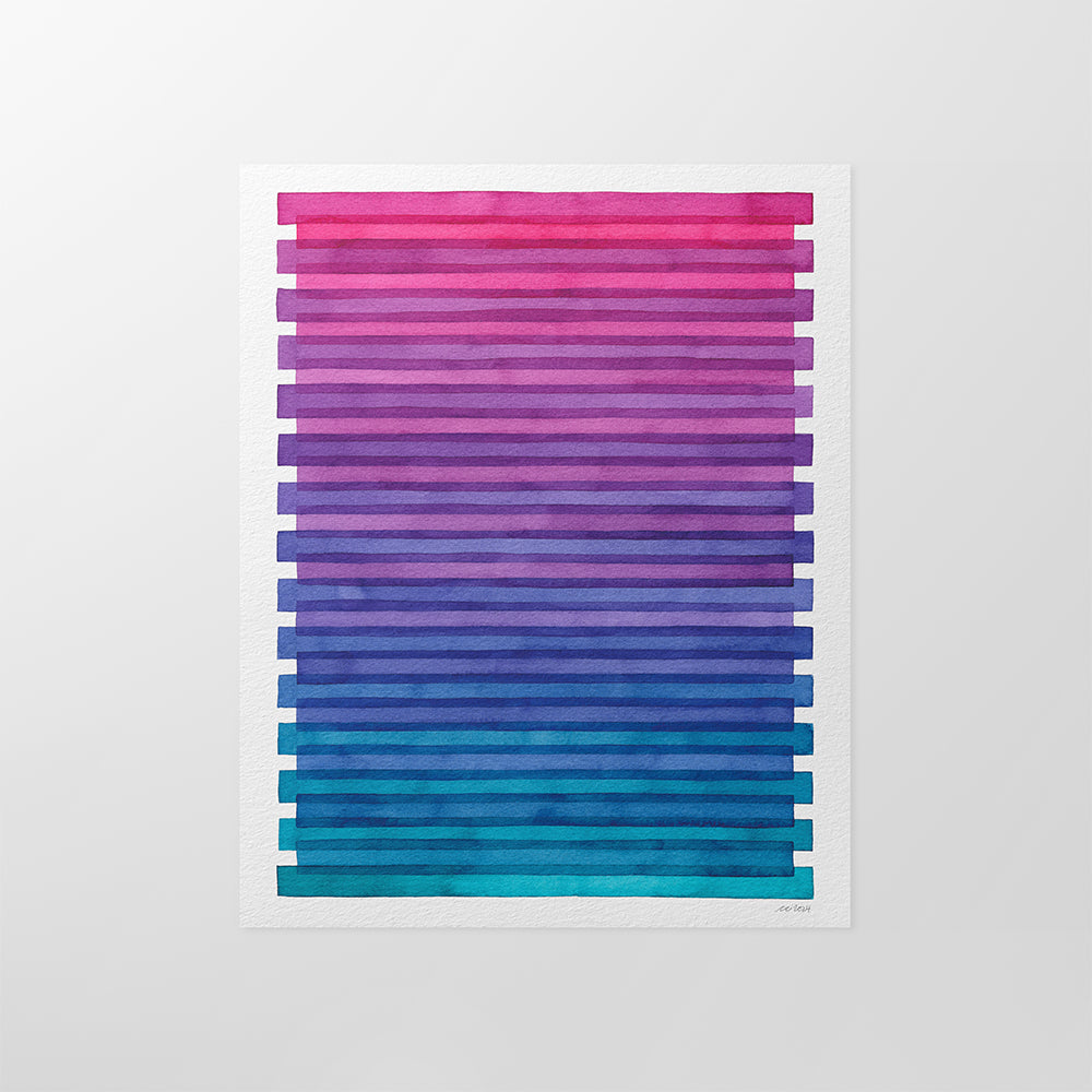 "Between The Lines" Modern Watercolor Art Print