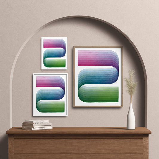 "Candy Road" Modern Watercolor Art Print