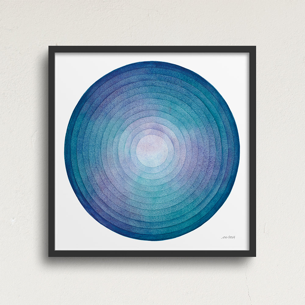 "Stacking Pools" Modern Watercolor Art Print