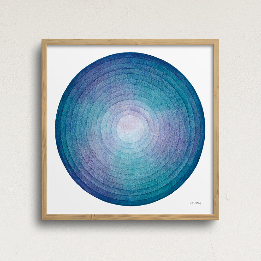 "Stacking Pools" Modern Watercolor Art Print