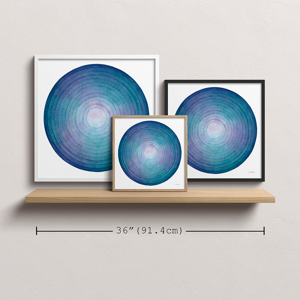 "Stacking Pools" Modern Watercolor Art Print