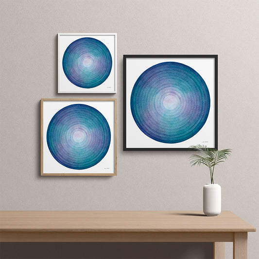 "Stacking Pools" Modern Watercolor Art Print