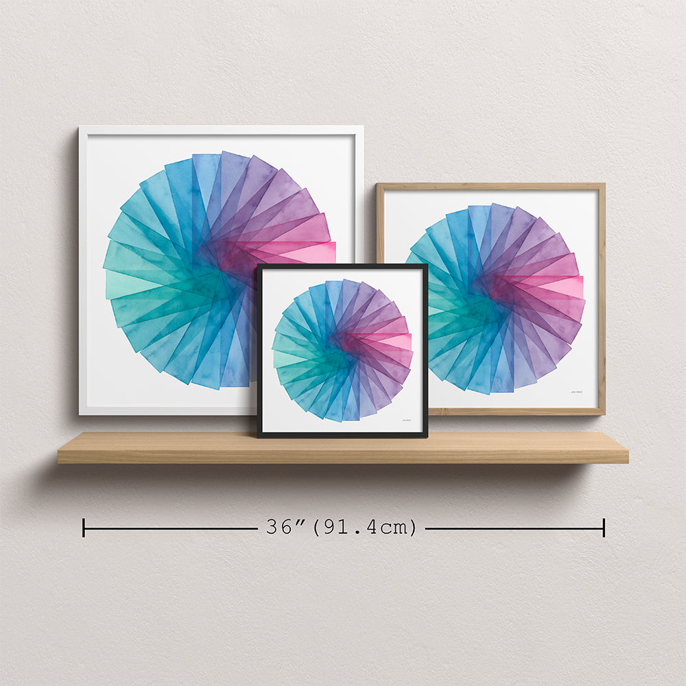 "Stained Glass Fan" Modern Watercolor Art Print