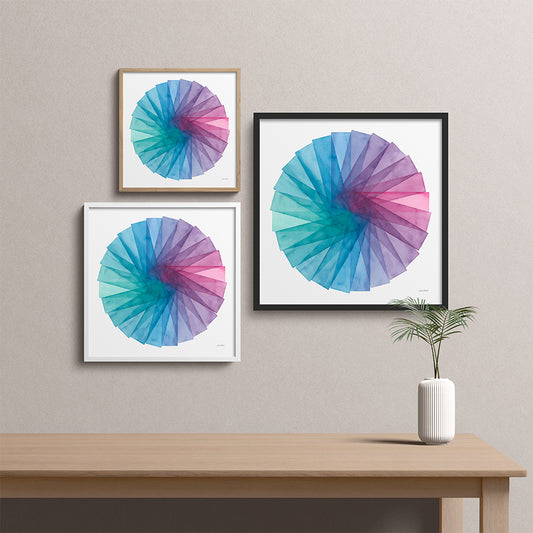 "Stained Glass Fan" Modern Watercolor Art Print