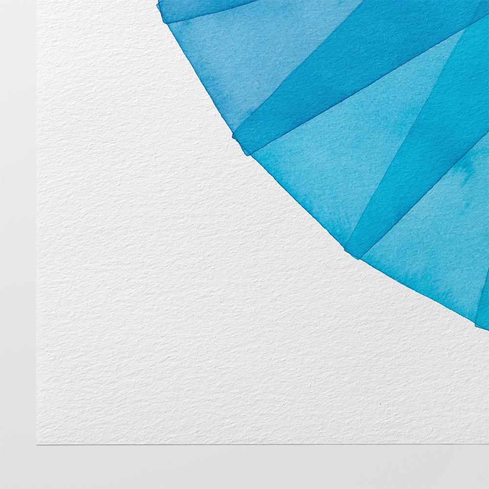 "Stained Glass Fan 2" Modern Watercolor Art Print
