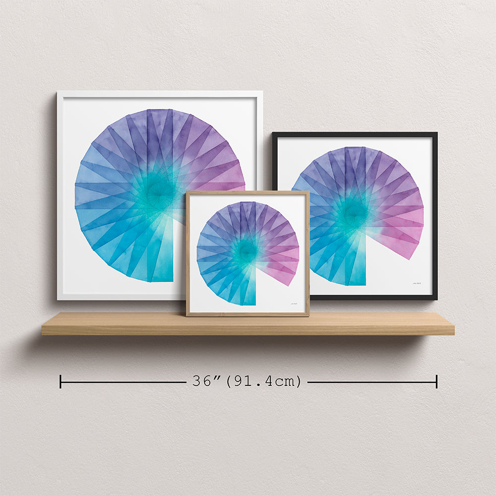 "Stained Glass Fan 2" Modern Watercolor Art Print