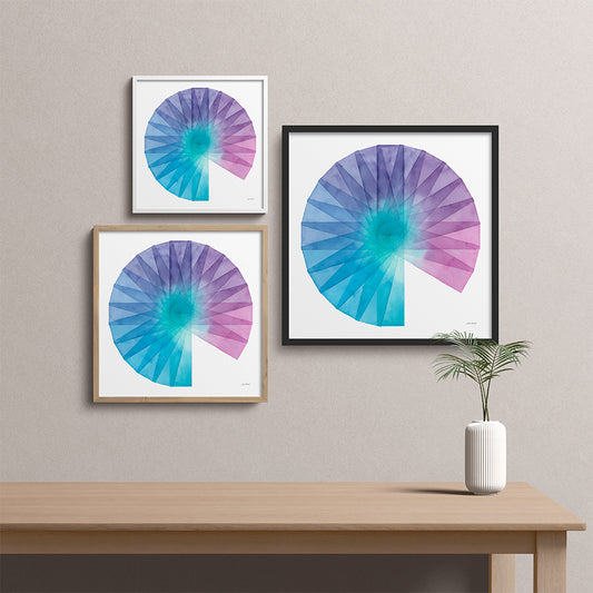 "Stained Glass Fan 2" Modern Watercolor Art Print