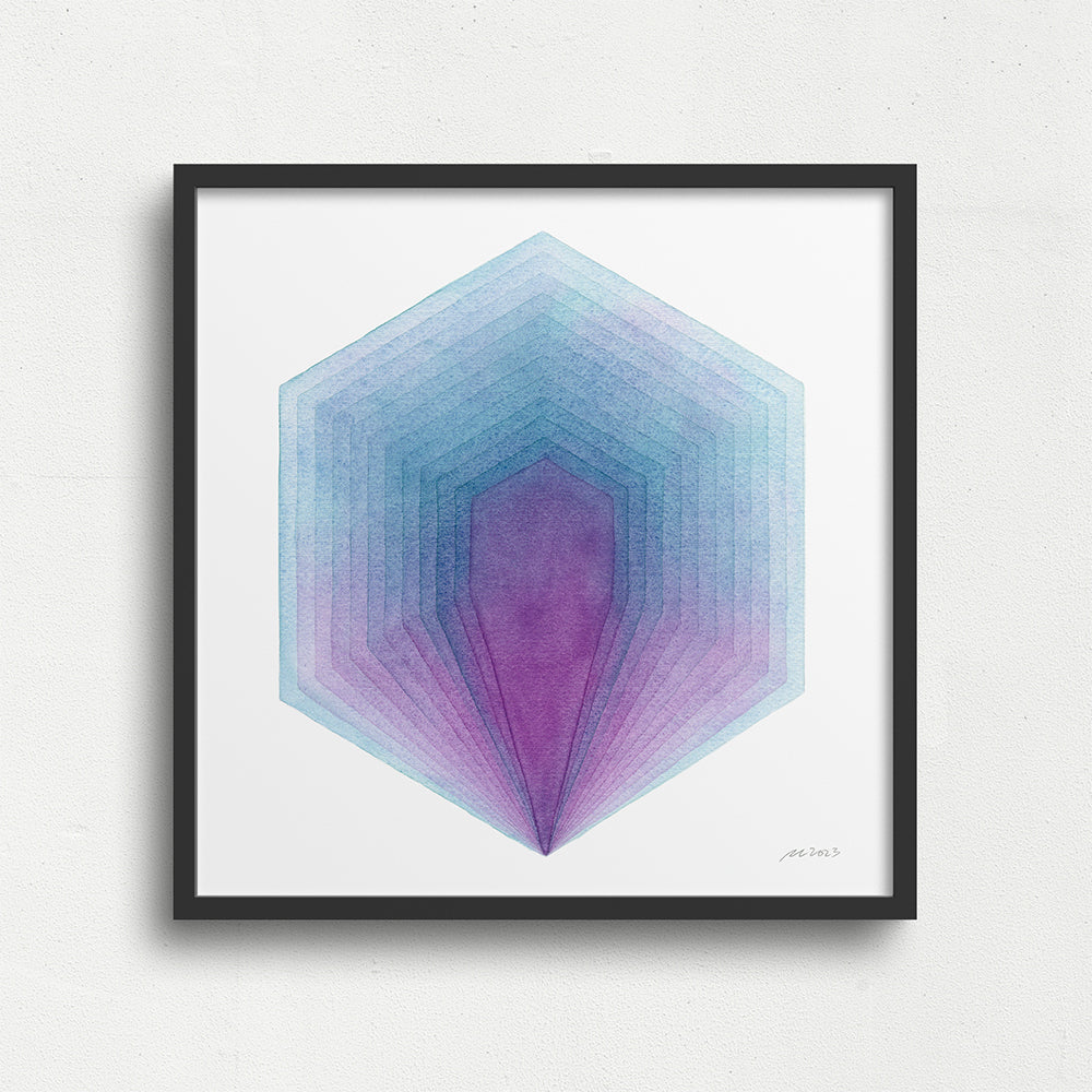 "Glass Hydrangea" Modern Watercolor Art Print