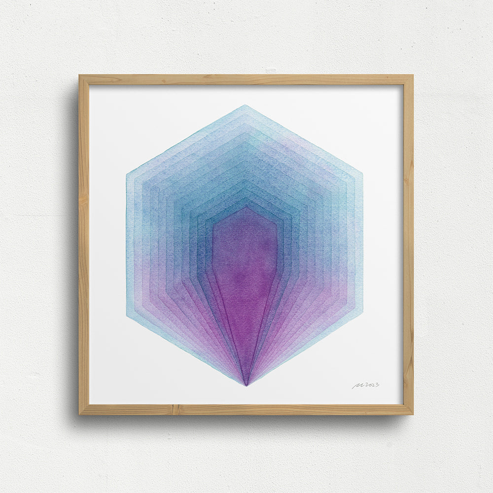 "Glass Hydrangea" Modern Watercolor Art Print