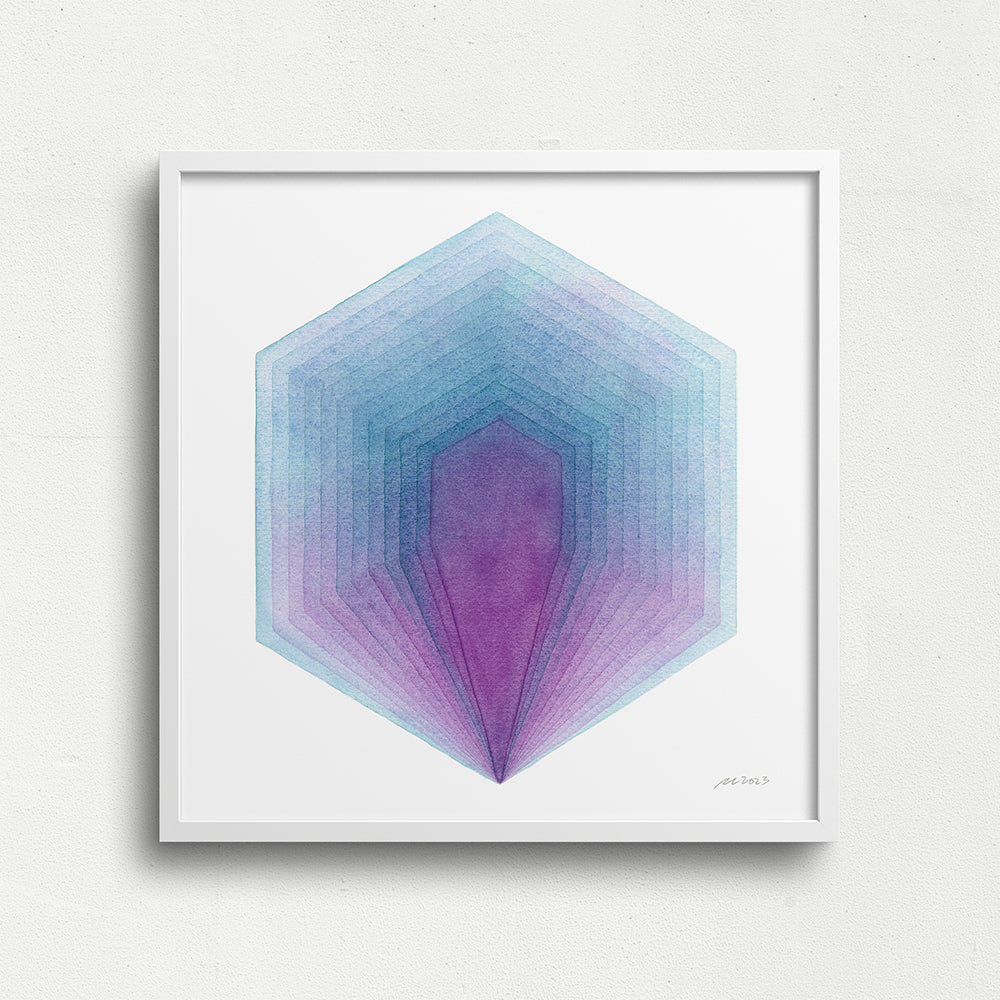 "Glass Hydrangea" Modern Watercolor Art Print