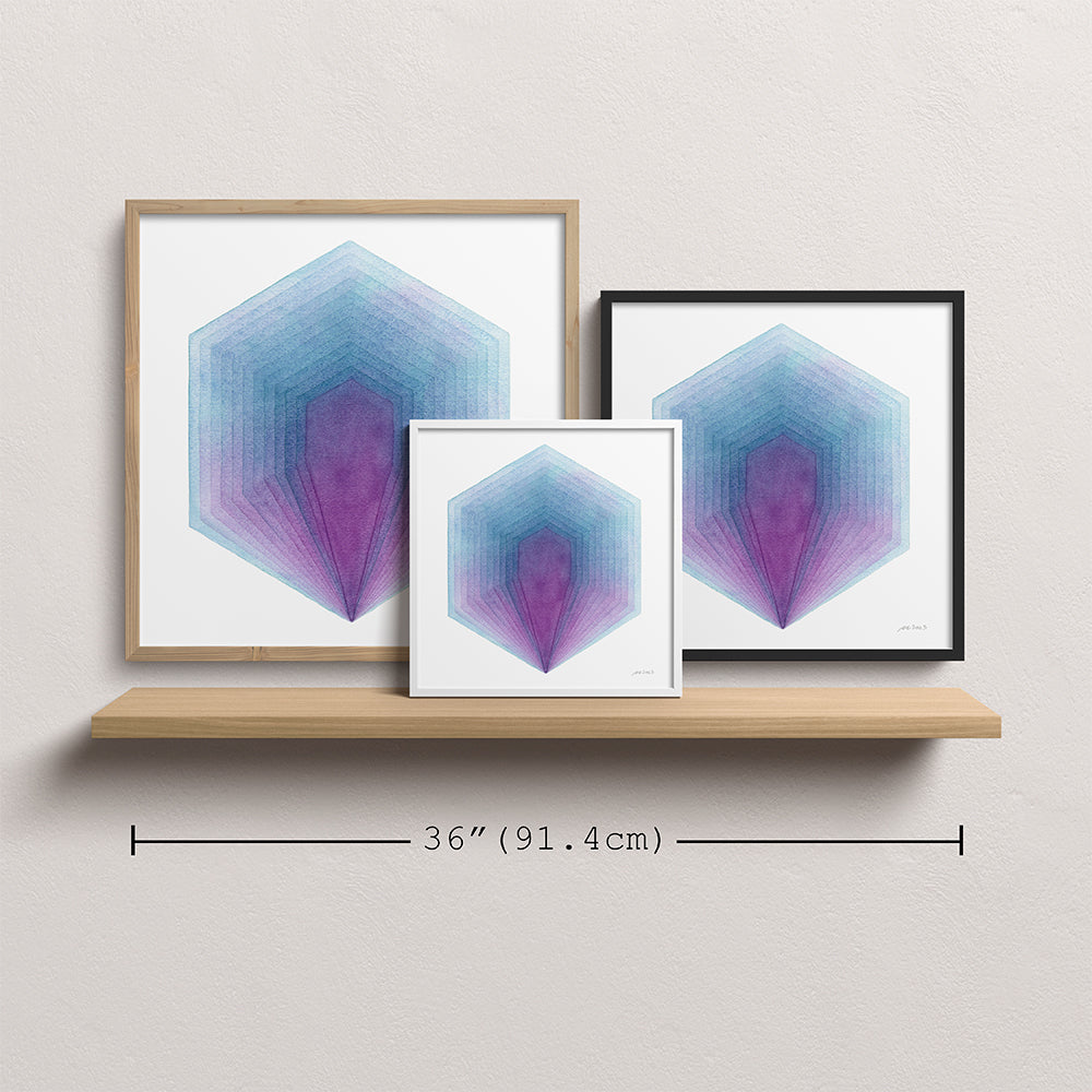 "Glass Hydrangea" Modern Watercolor Art Print