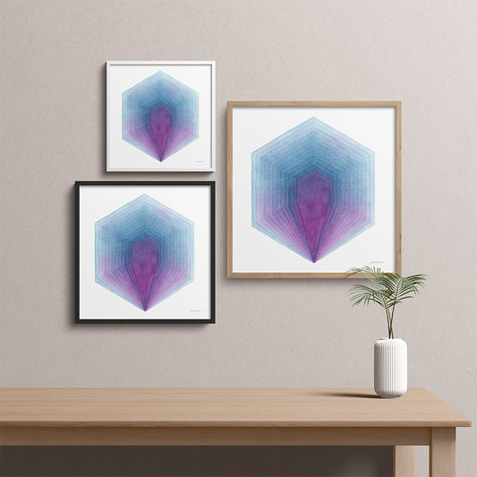 "Glass Hydrangea" Modern Watercolor Art Print