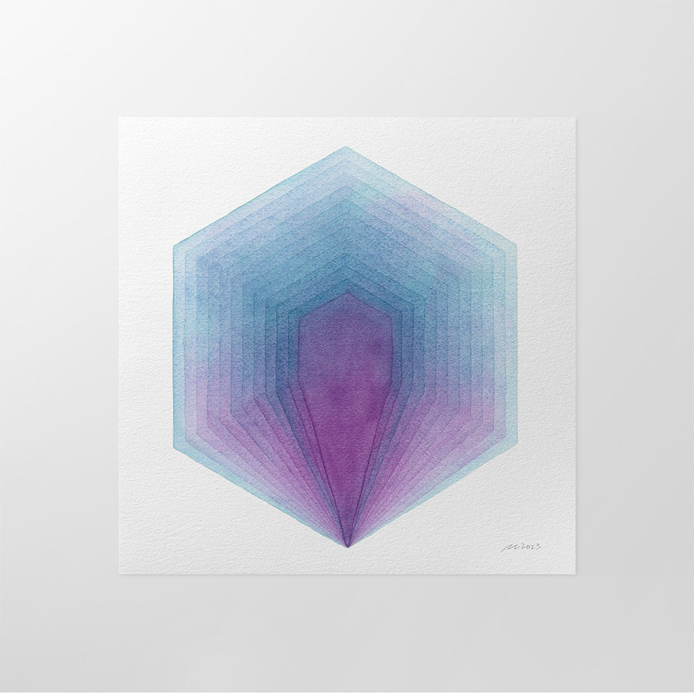 "Glass Hydrangea" Modern Watercolor Art Print