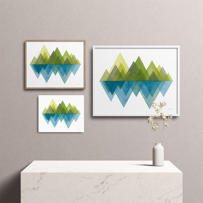 "Spring Mountains" Modern Watercolor Art Print