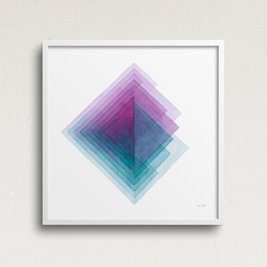 "Diamond Glow" Modern Watercolor Art Print