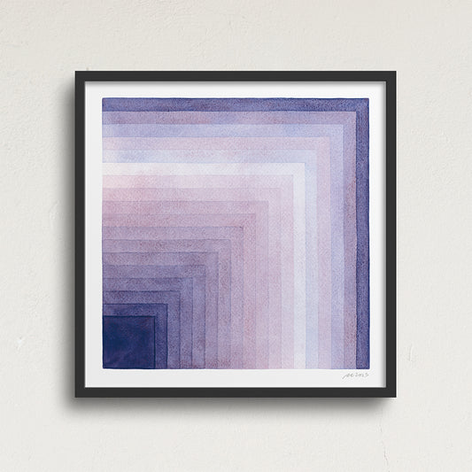 "Purple Field 1" Modern Watercolor Art Print