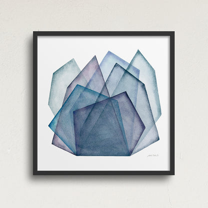 "Ocean Shards 3" Modern Watercolor Art Print