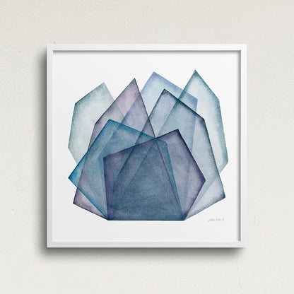 "Ocean Shards 3" Modern Watercolor Art Print