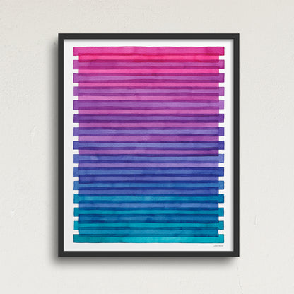 "Between The Lines" Modern Watercolor Art Print